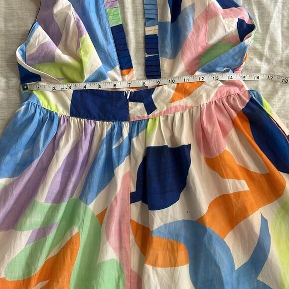 OLIPHANT $328 Cross Front Halter Maxi Dress Cotton Poplin Size Large - Picture 5 of 12